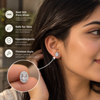 Prince Solitaire Studs for Women (925 Pure Silver)
