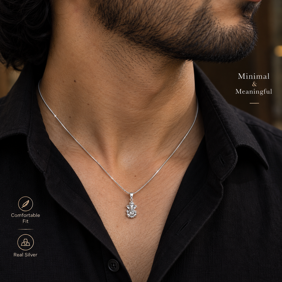 VIRAL Ganesh Locket in Pure Silver