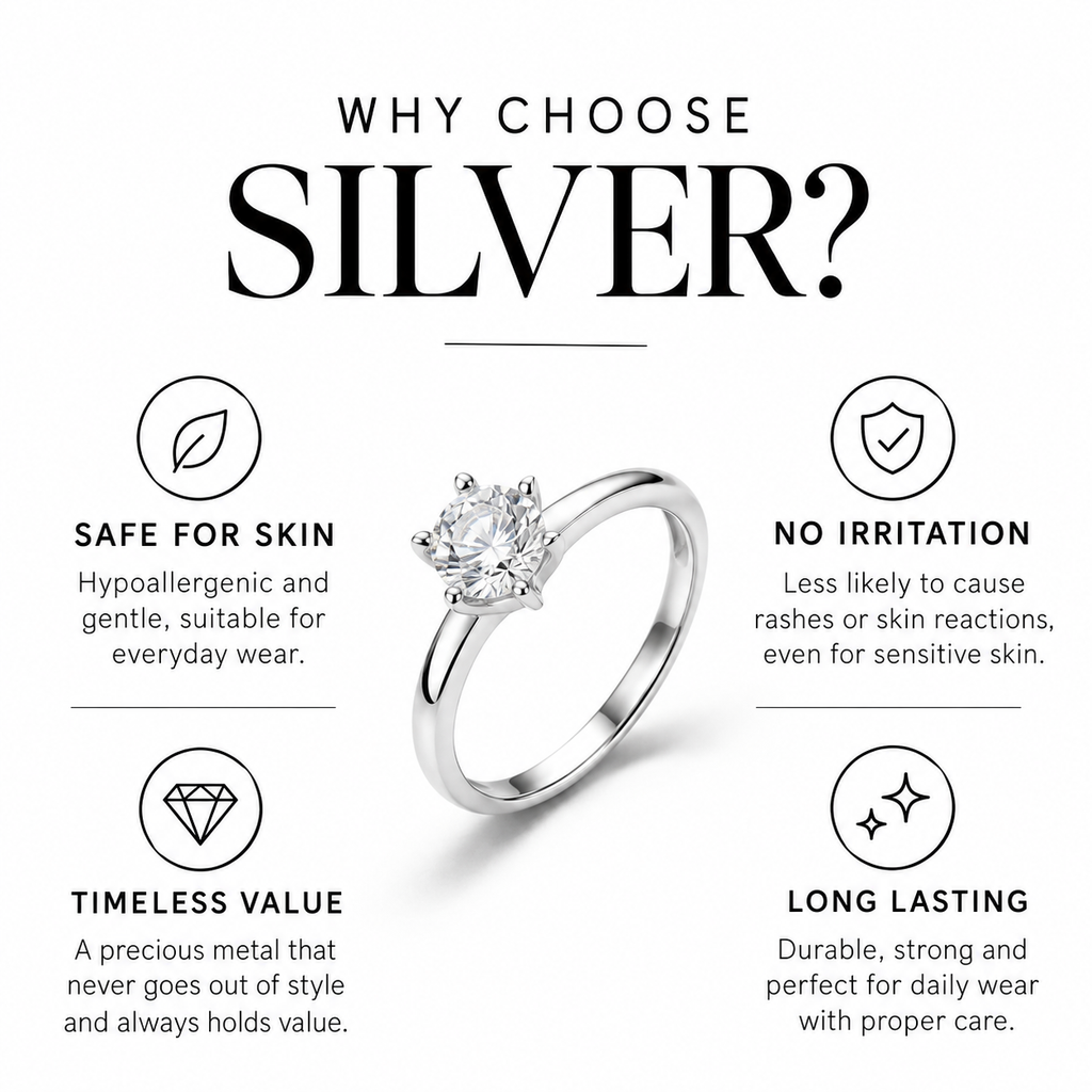 Archer Cut Solitaire Stud (925 Pure Silver)