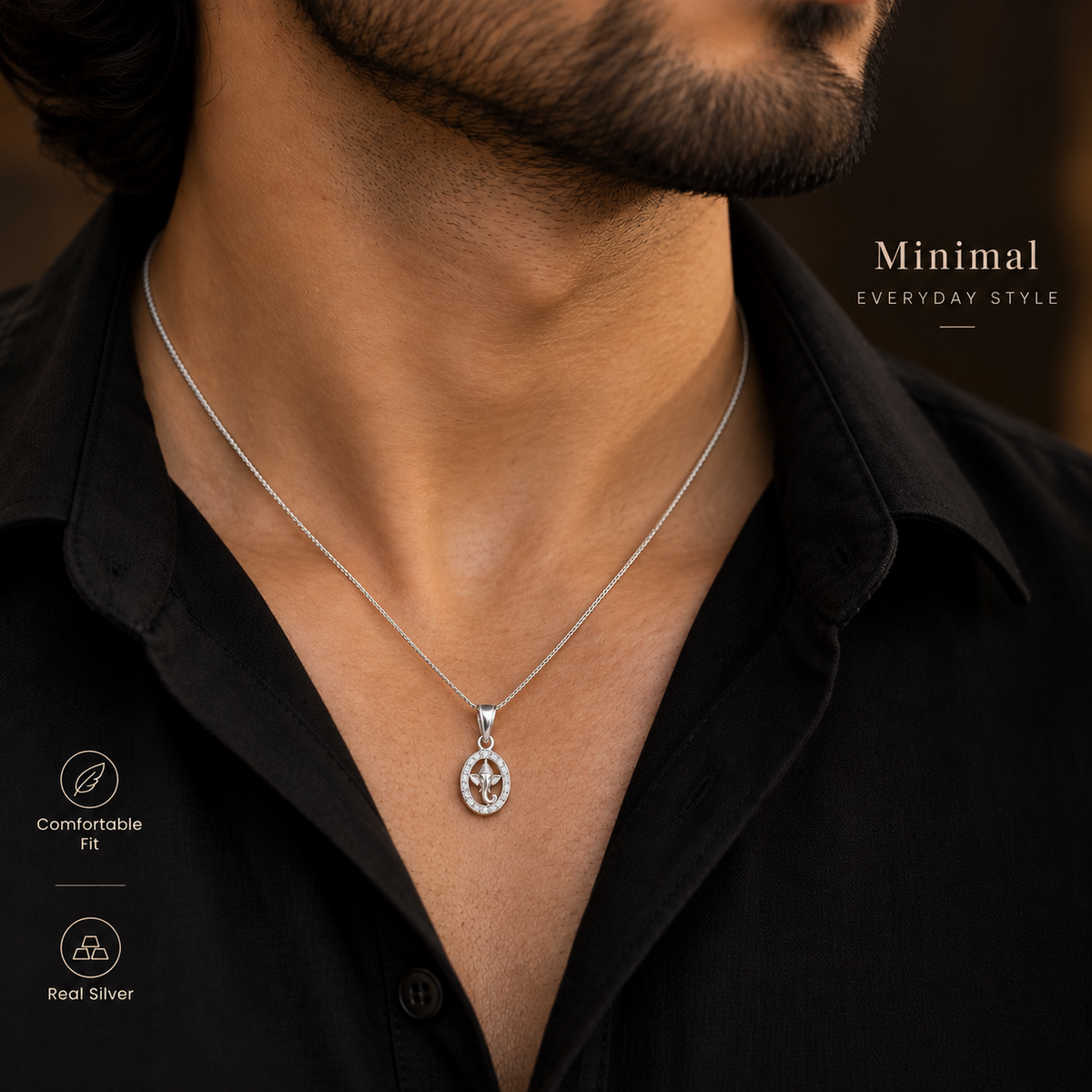 VIRAL Ganesh Locket in Pure Silver