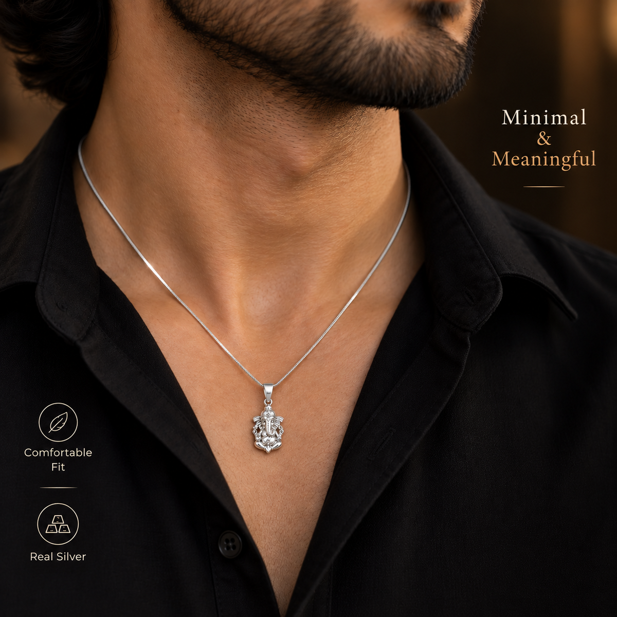 VIRAL Ganesh Locket in Pure Silver