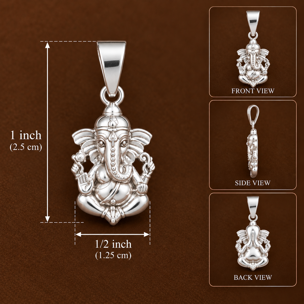 VIRAL Ganesh Locket in Pure Silver