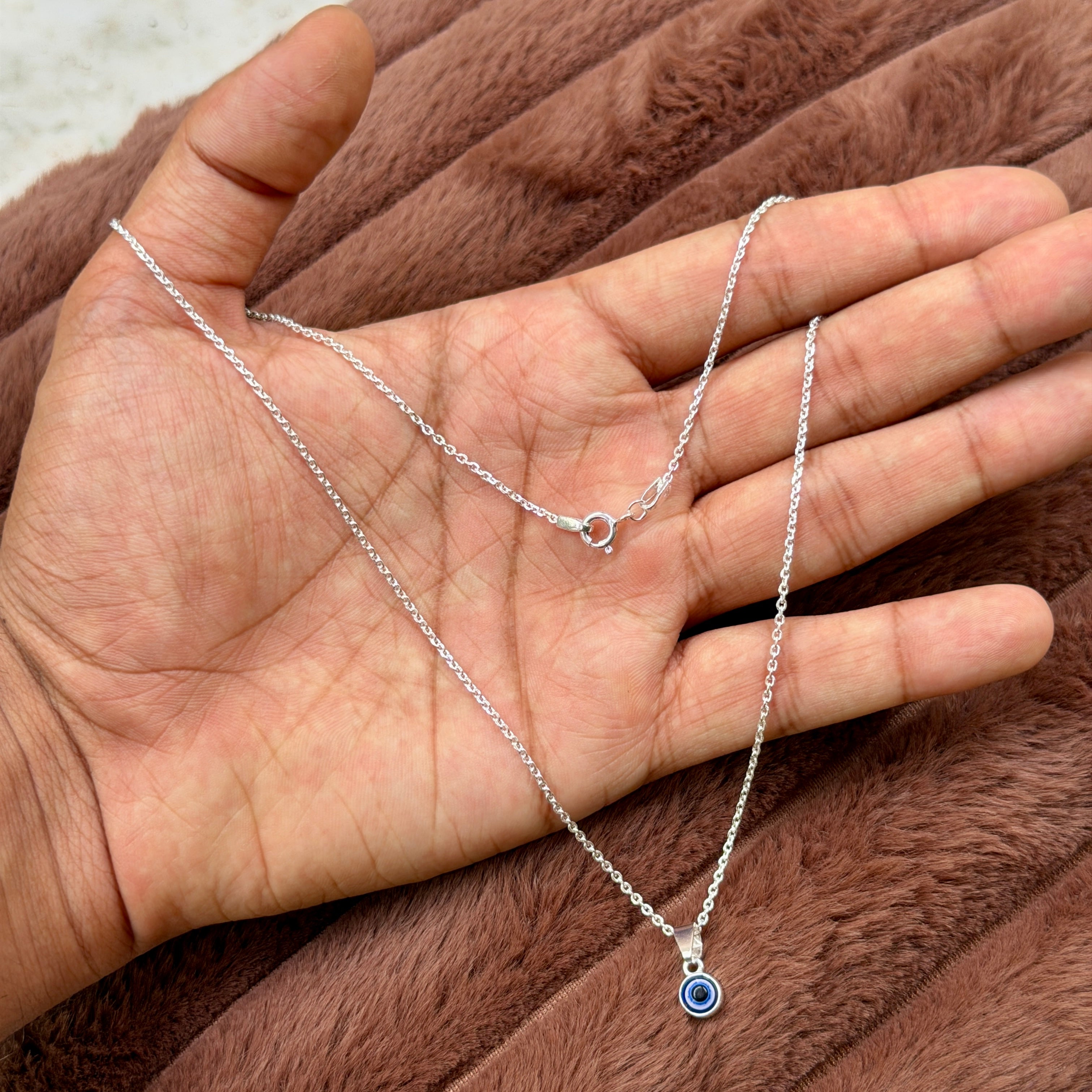 Silver Evil Eye Chain – Good Vibes & Protection