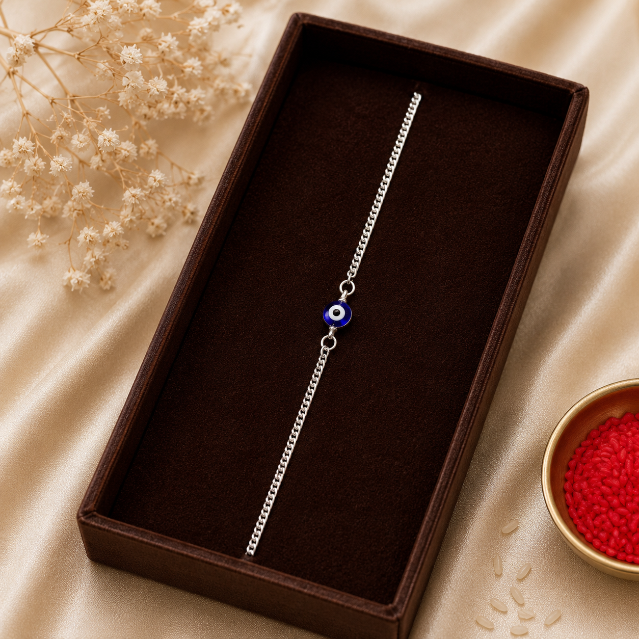 (Couple Combo) Evil Eye Bracelet - Pure Silver