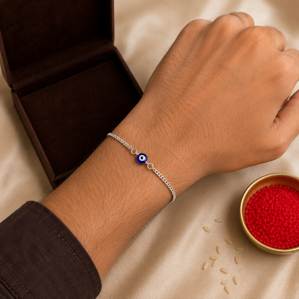 (Couple Combo) Evil Eye Bracelet - Pure Silver