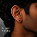 Bold Black Stud (925 Pure Silver)