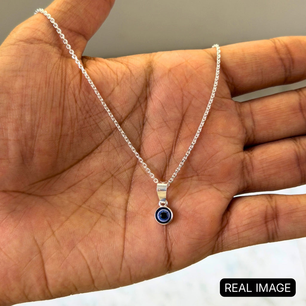 Silver Evil Eye Chain – Good Vibes & Protection