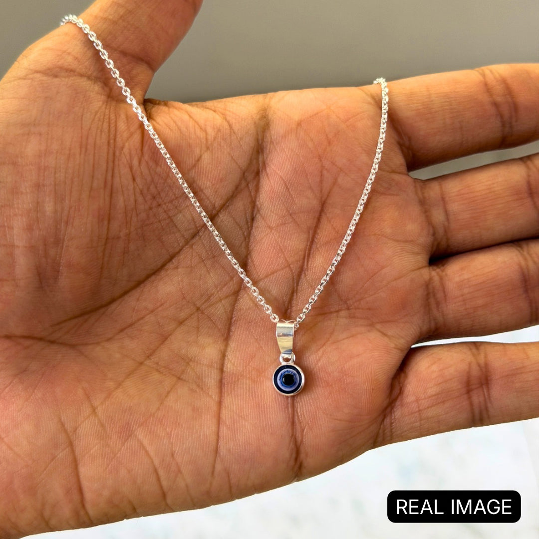 Silver Evil Eye Chain – Good Vibes & Protection