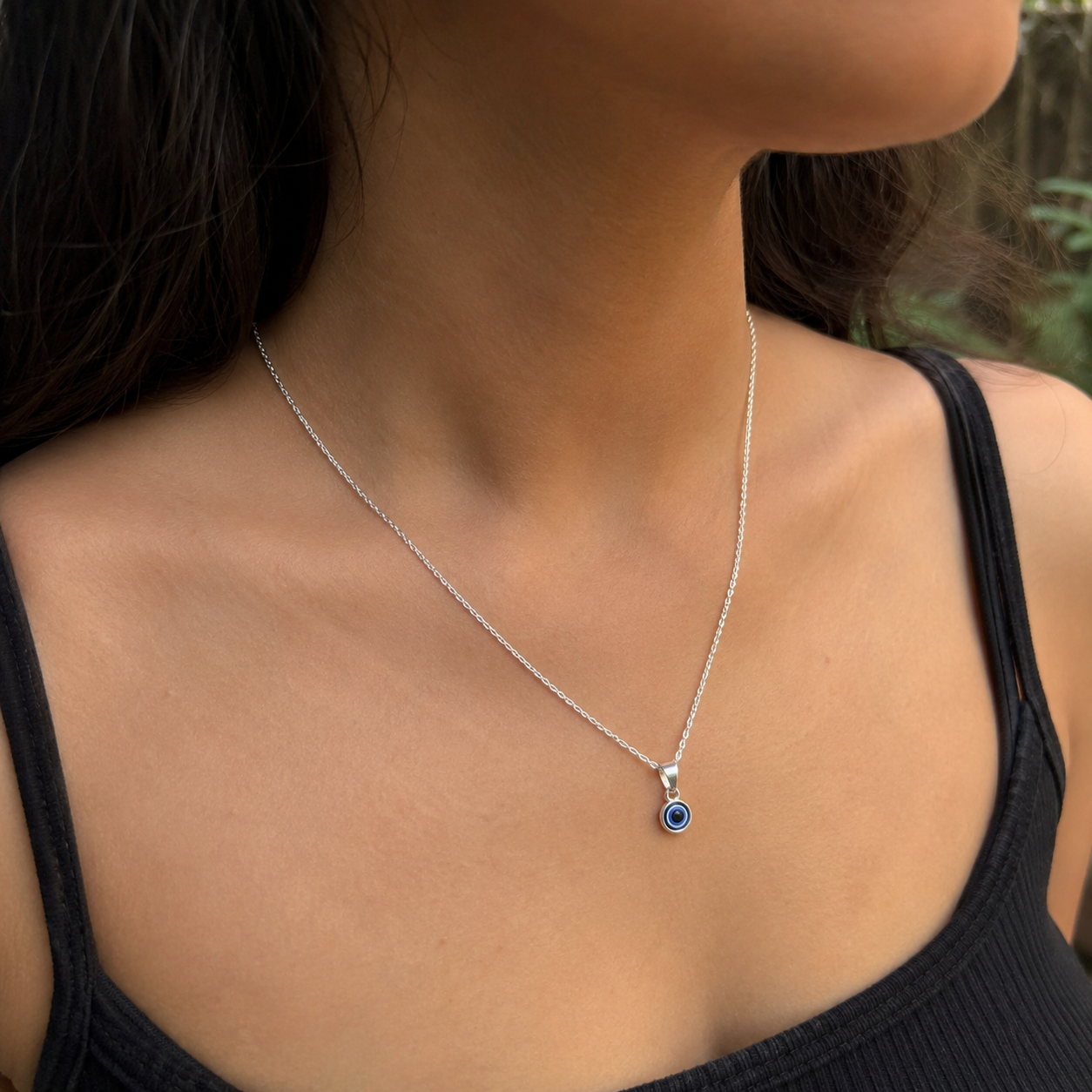 Silver Evil Eye Chain – Good Vibes & Protection