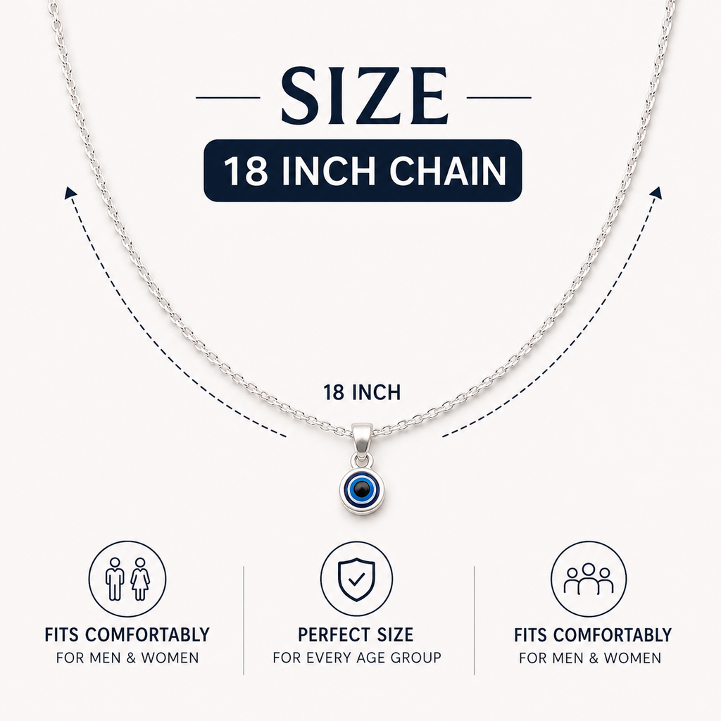 Silver Evil Eye Chain – Good Vibes & Protection