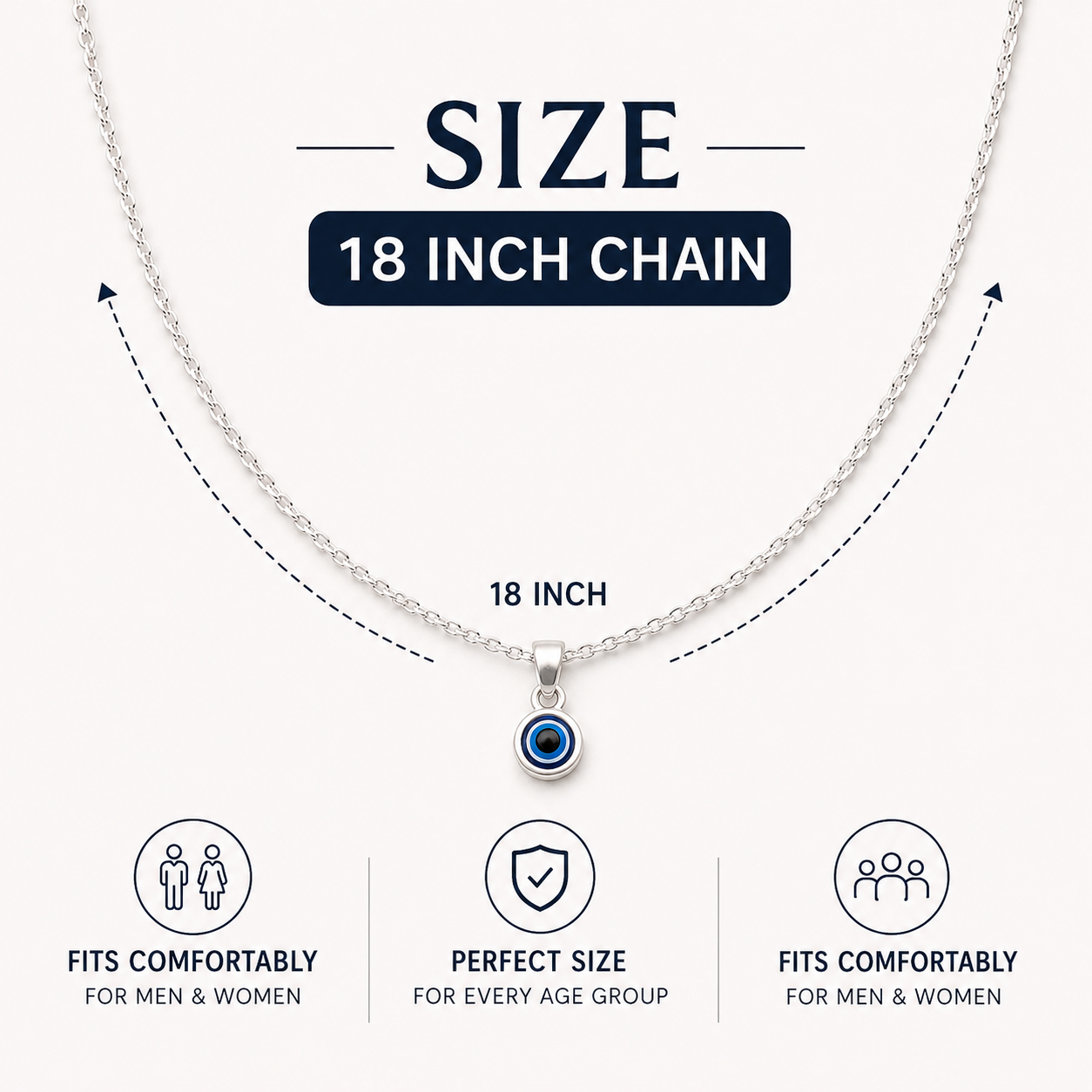 Silver Evil Eye Chain – Good Vibes & Protection