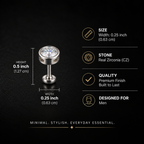 Round Solitaire Stud (925 Pure Silver)