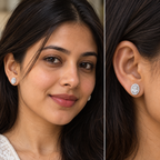 Prince Solitaire Studs for Women (925 Pure Silver)