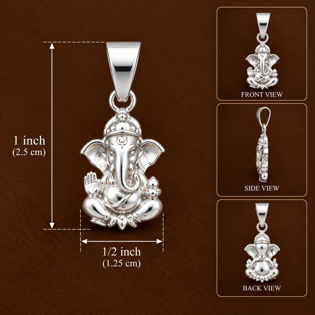 VIRAL Ganesh Locket in Pure Silver