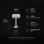 Archer Cut Solitaire Stud (925 Pure Silver)